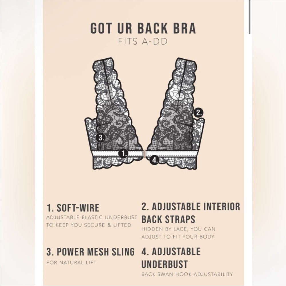 Free People X We are HAH Got Ur Back Bra Black - Picture 6 of 7
